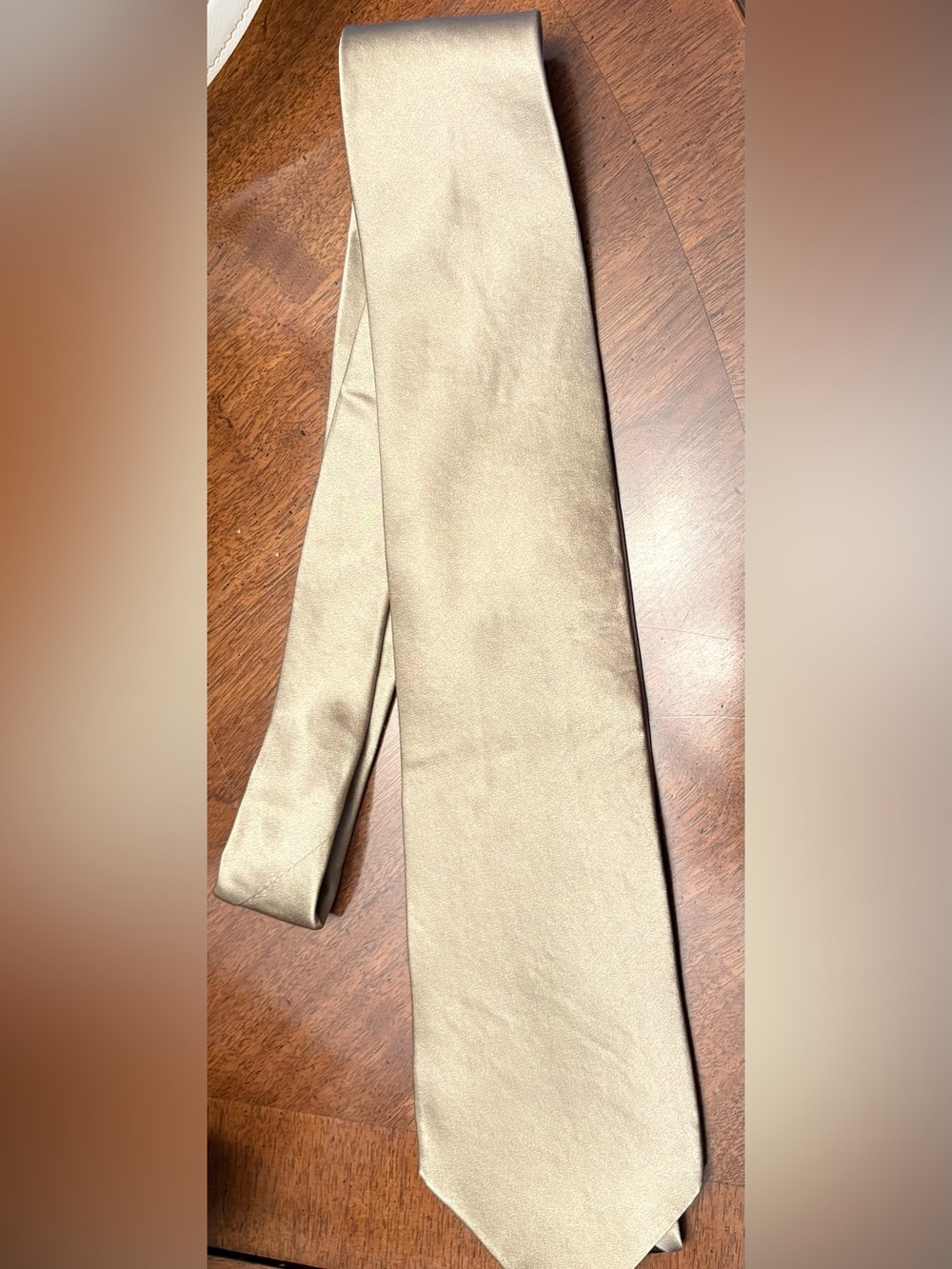 Murano Classic Solid Champagne Silk Tie